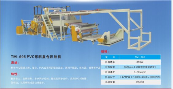 PVC布料復合壓紋機